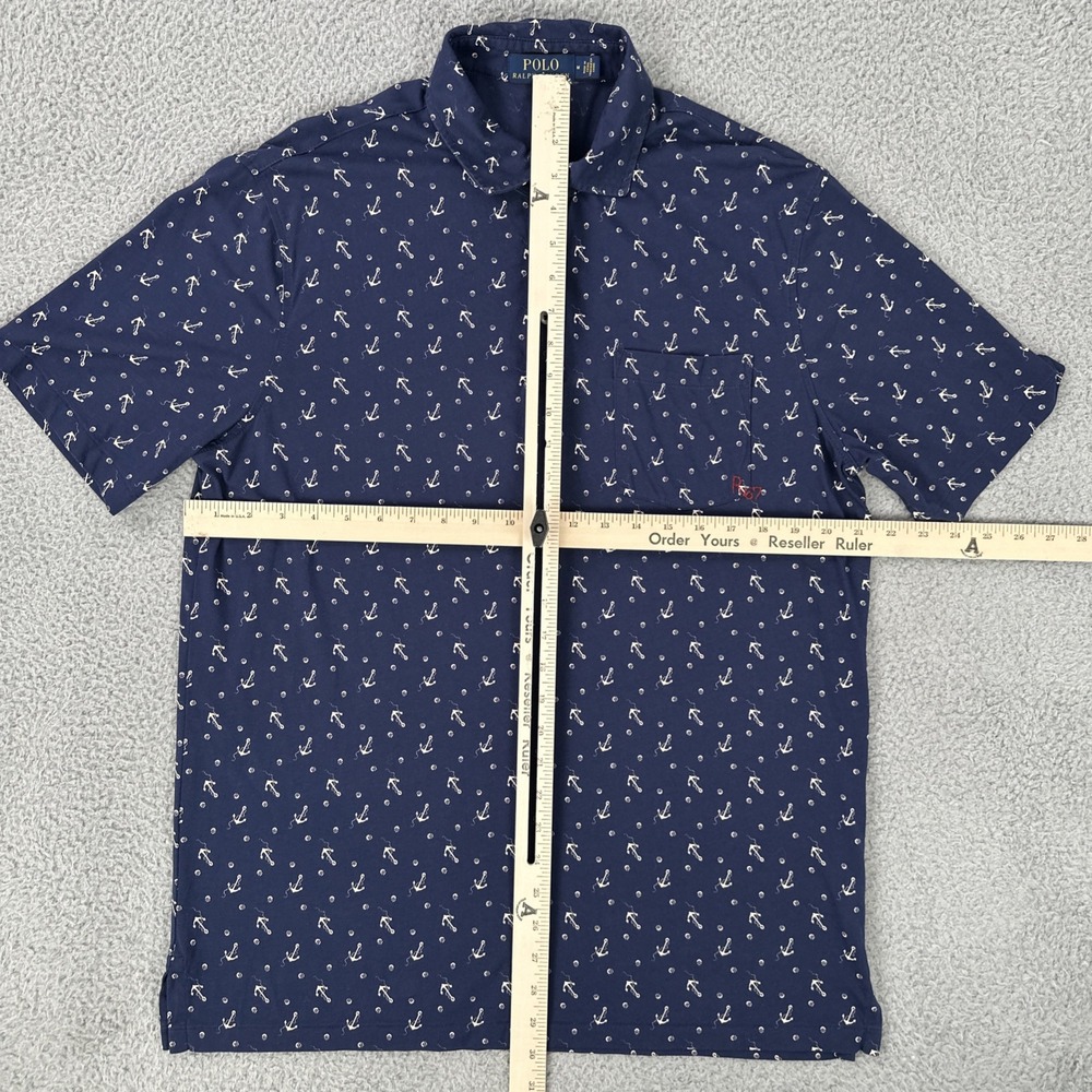 Polo Ralph Lauren Polo Men Medium Blue Anchors Nautical Embroidered‎ R67 - Picture 4 of 16